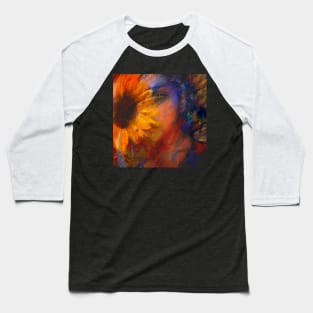 Sunflower Portrait Baseball T-Shirt